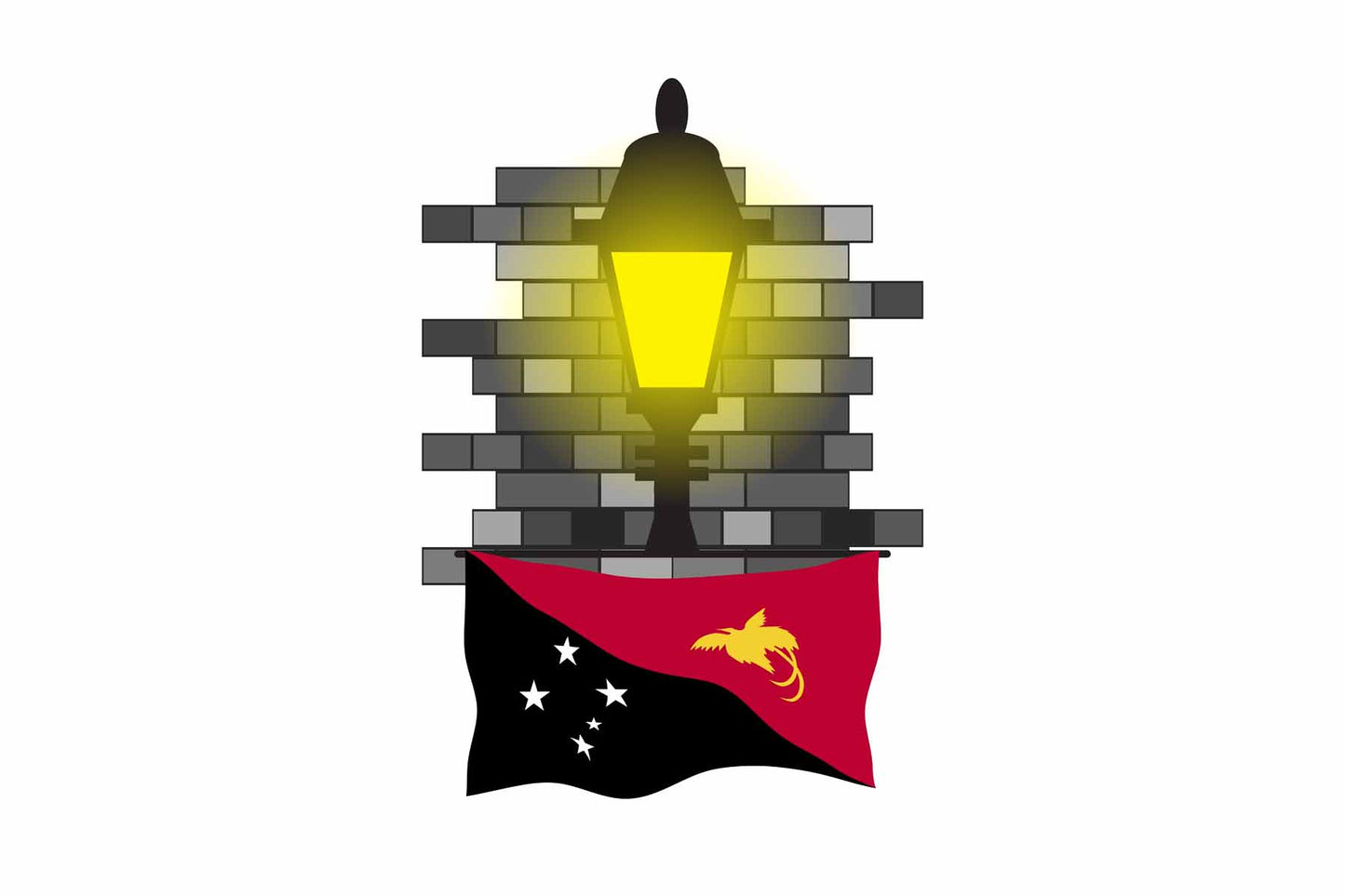 Papua New Guinea Street Lamp Bricks Sticker