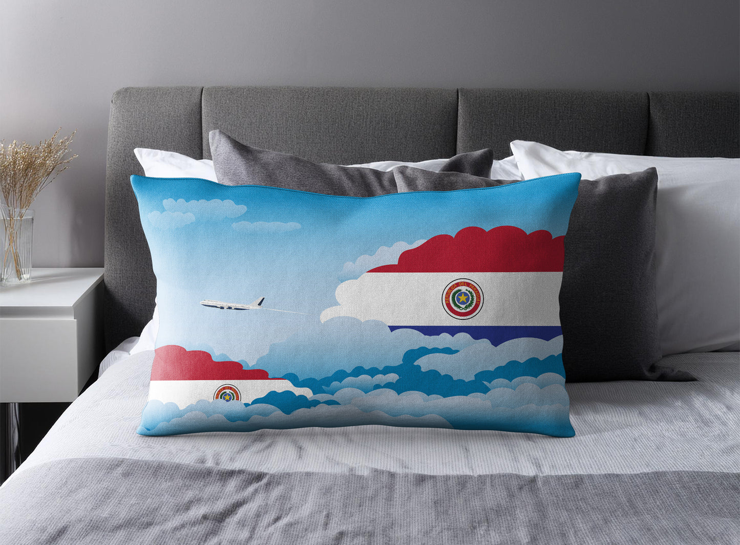 Paraguay Day Clouds Pillow Case and Pillow Throw