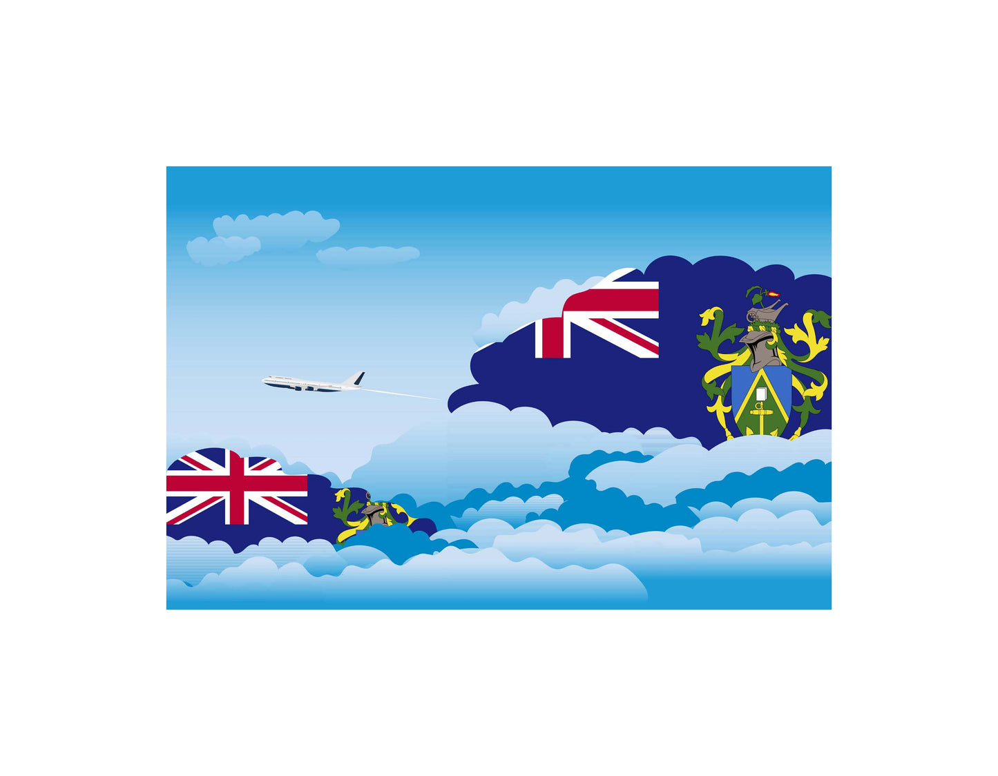 Pitcairn Islands Day Clouds Blanket Throw
