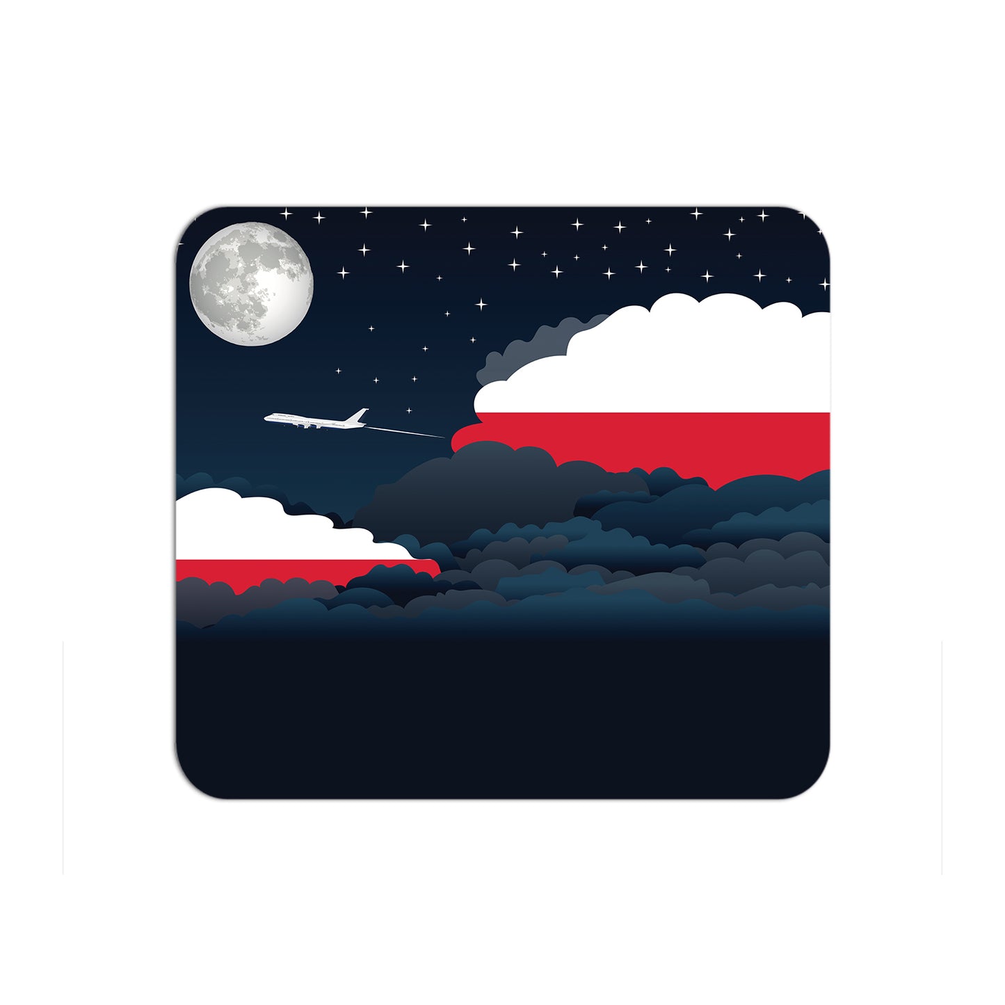 Poland Airplane Airport Flight Night Clouds Mousepad