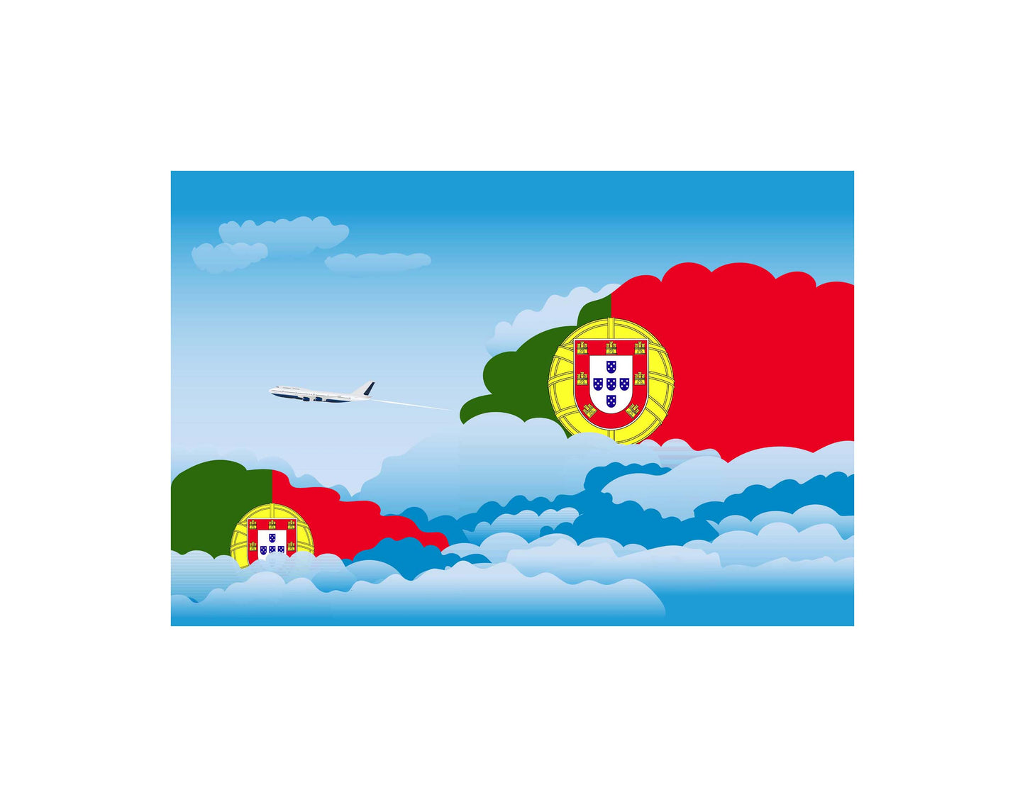 Portugal Day Clouds Blanket Throw