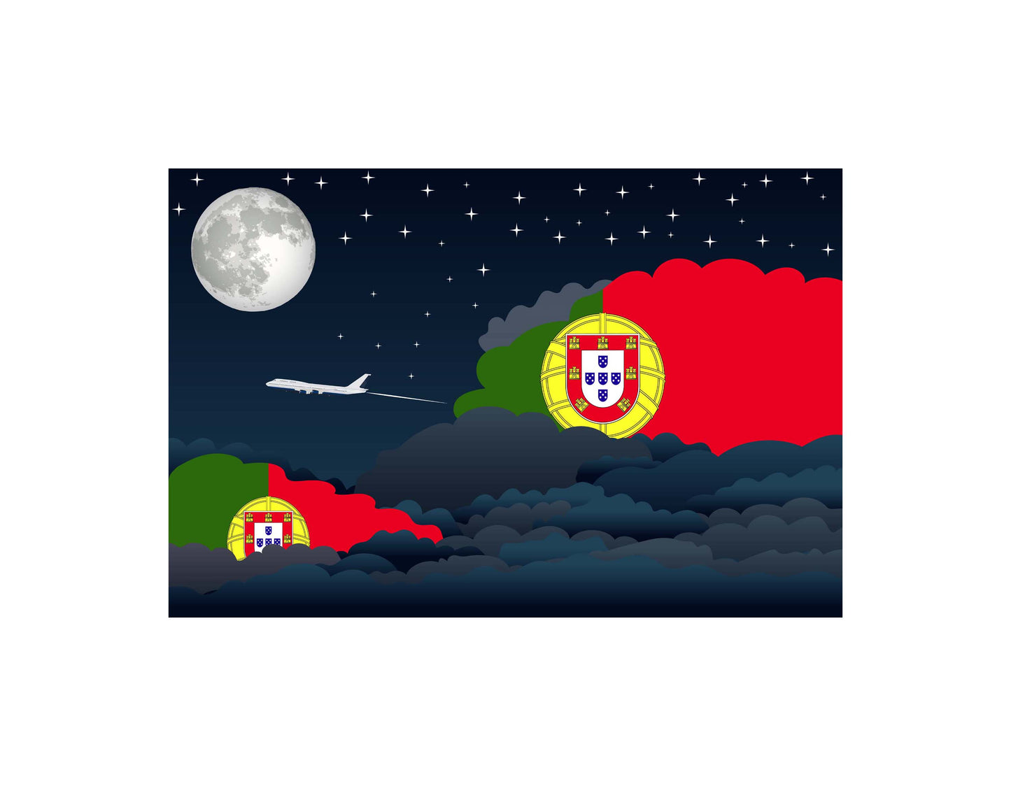 Portugal Night Clouds Blanket Throw