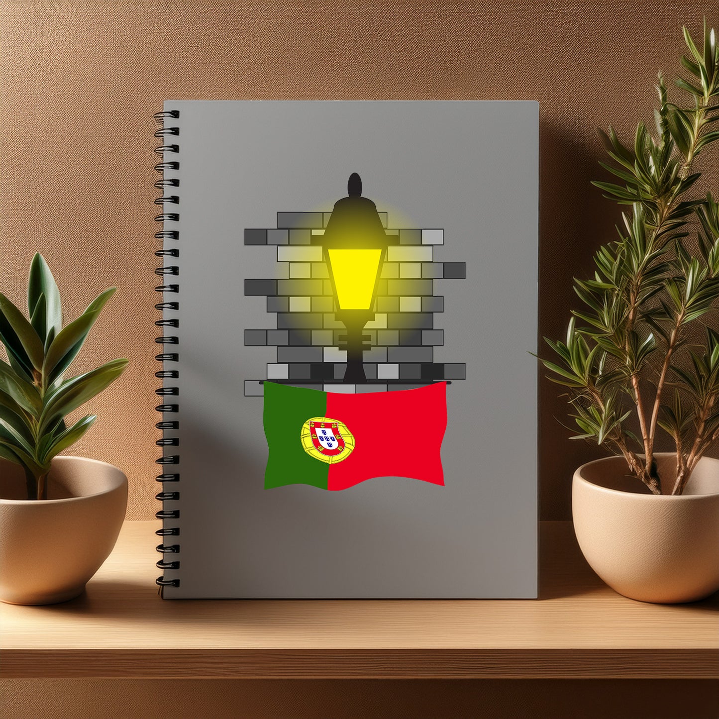 Portugal Street Lamp Bricks Notebook