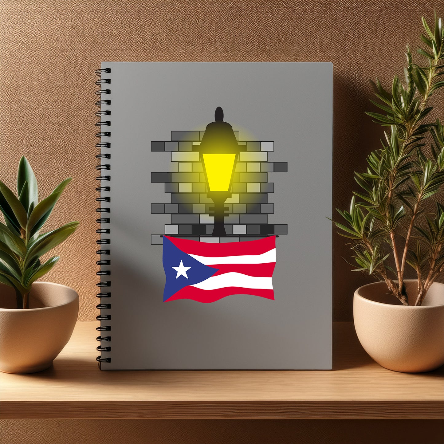 Puerto Rico Street Lamp Bricks Notebook