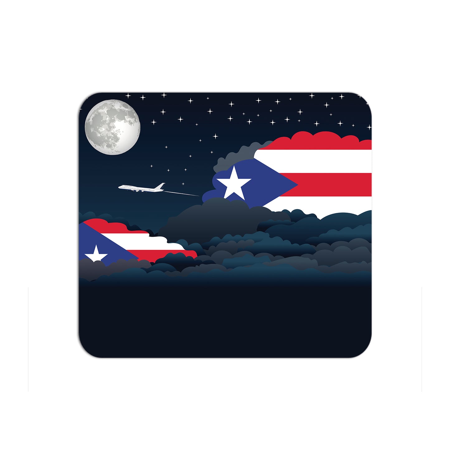 Puerto Rico Airplane Airport Flight Night Clouds Mousepad