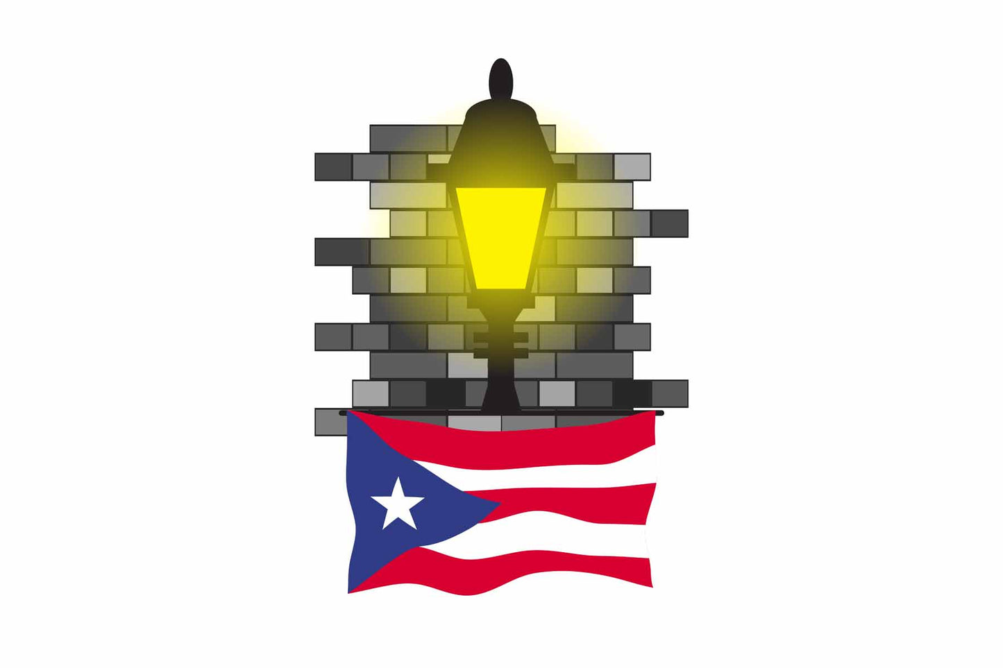 Puerto Rico Street Lamp Bricks Sticker