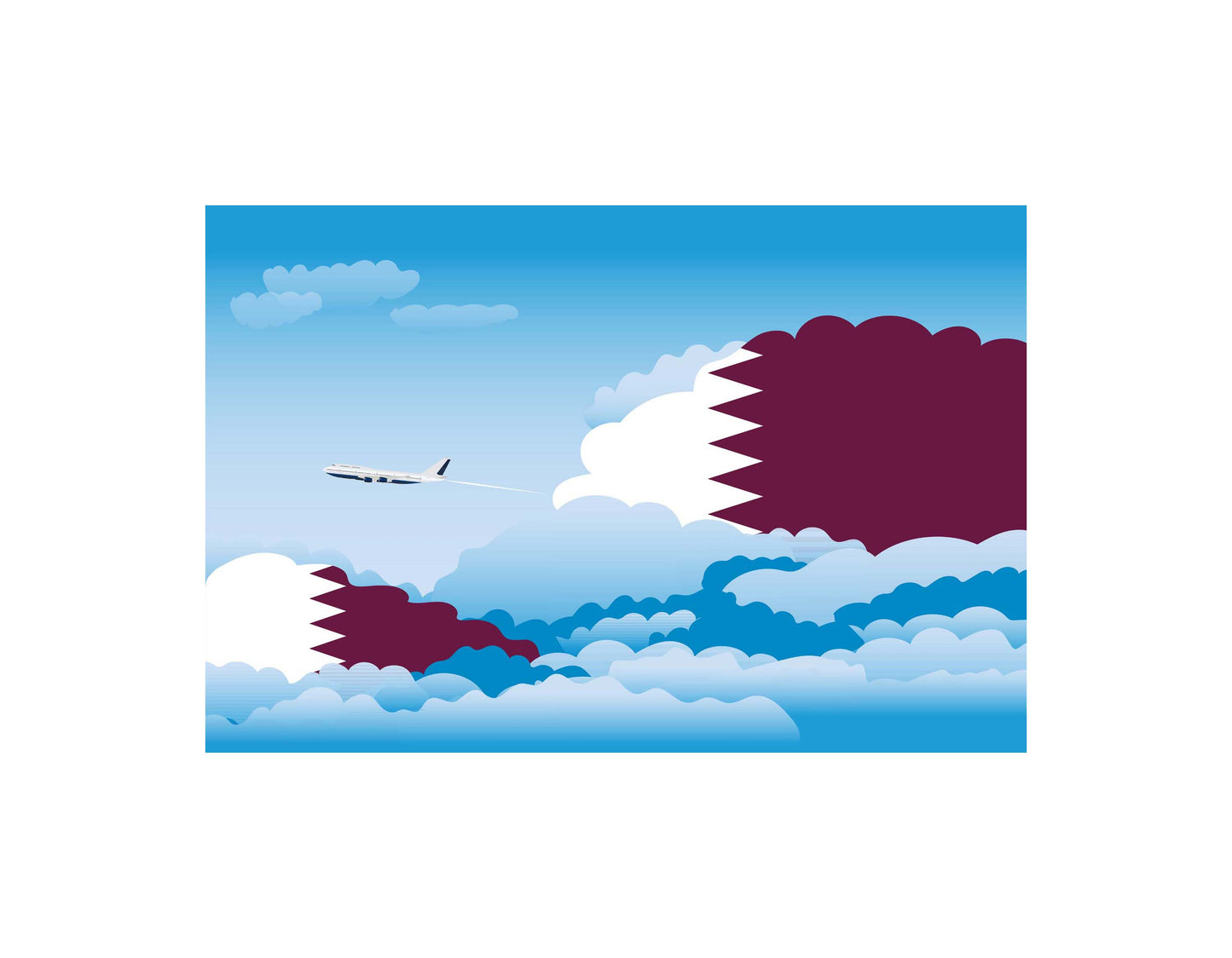 Qatar Day Clouds Blanket Throw