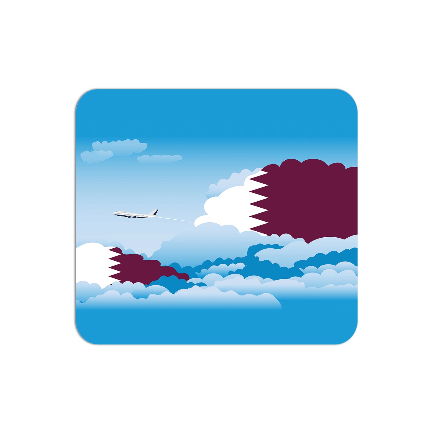Qatar Airplane Airport Flight Day Clouds Mousepad