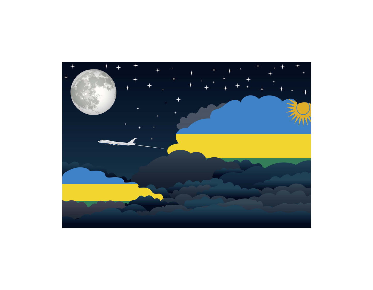 Rwanda Night Clouds Blanket Throw