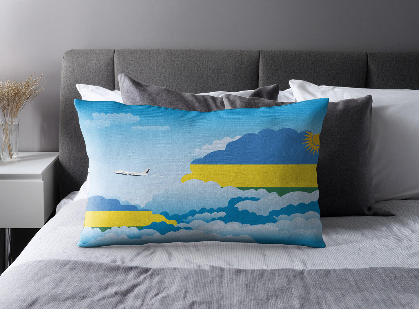 Rwanda Day Clouds Pillow Case and Pillow Throw