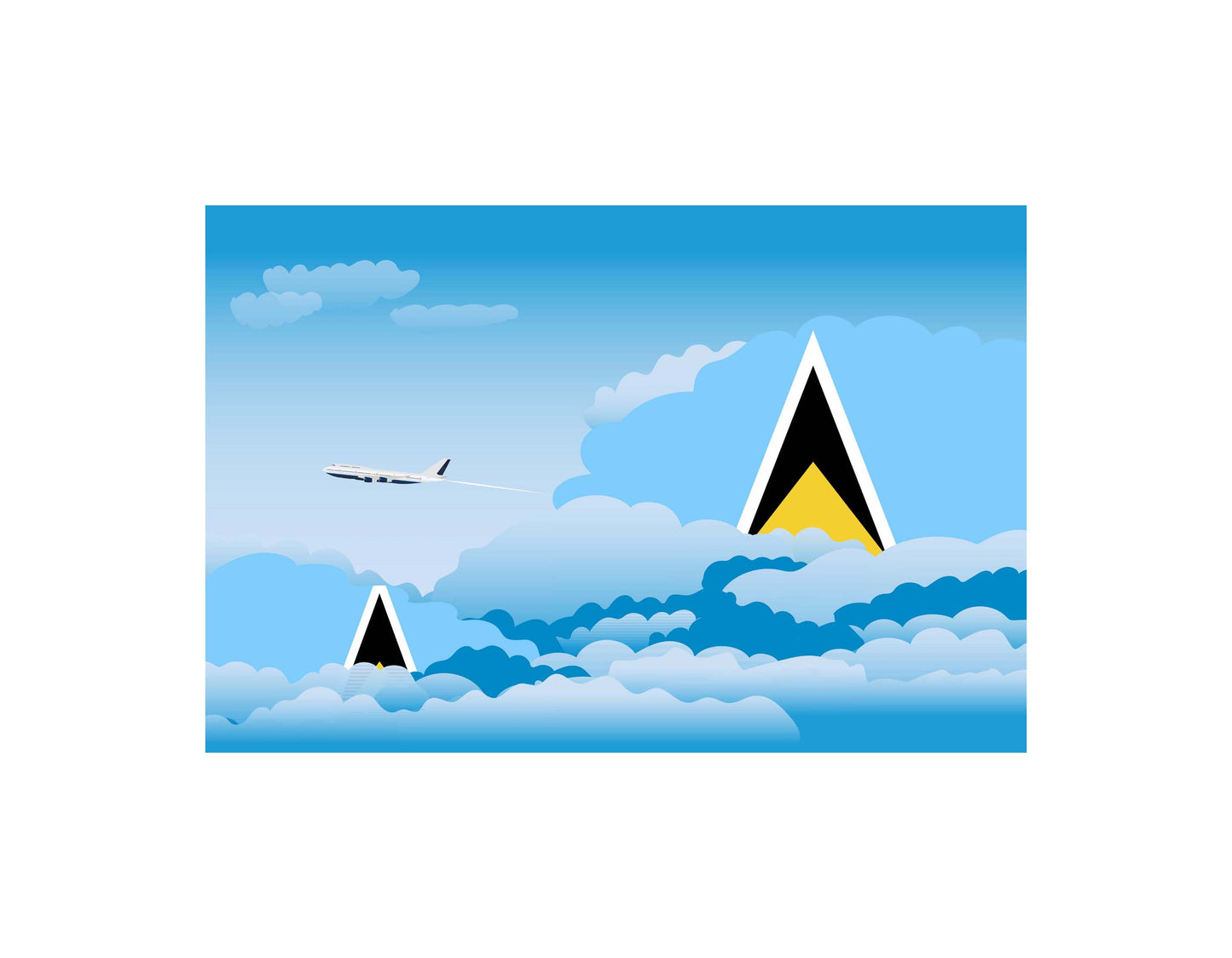Saint Lucia Day Clouds Blanket Throw