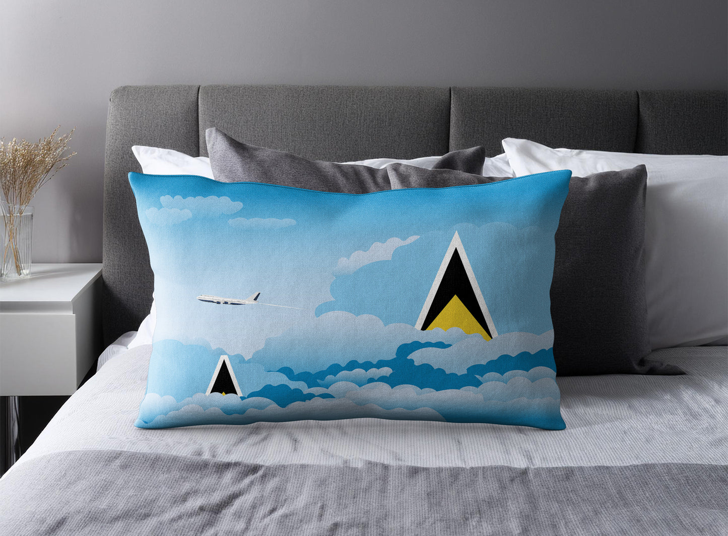 Saint Lucia Day Clouds Pillow Case and Pillow Throw