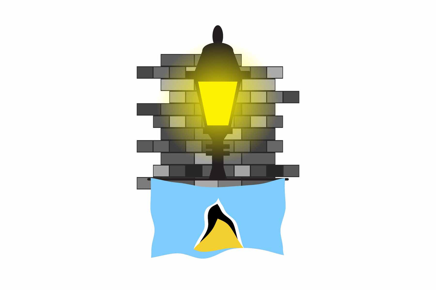 Saint Lucia Street Lamp Bricks Sticker