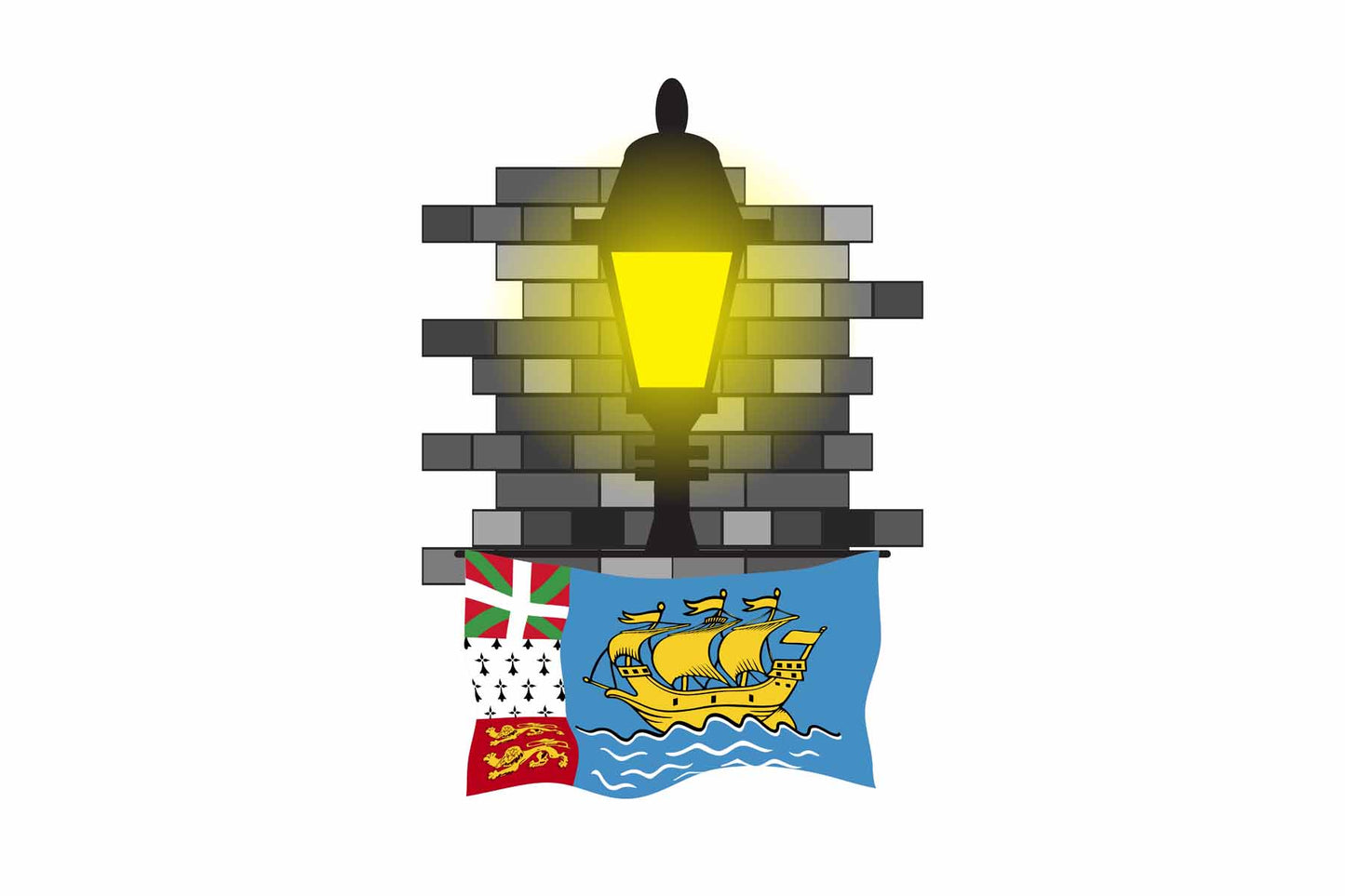 Saint Pierre and Miquelon Street Lamp Bricks Fridge Magnet