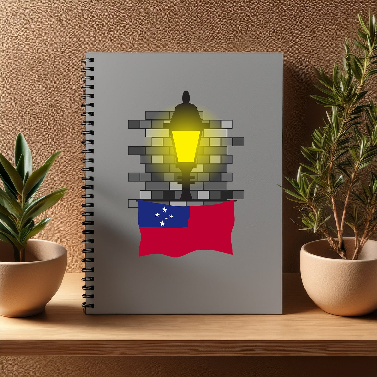 Samoa Street Lamp Bricks Notebook