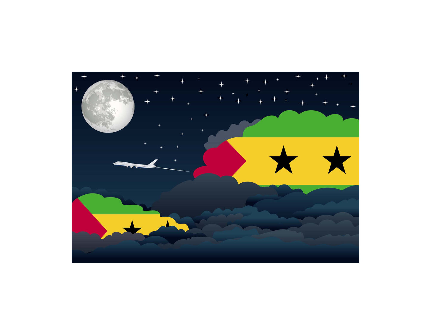 Sao Tome Case and Principe Night Clouds Blanket Throw