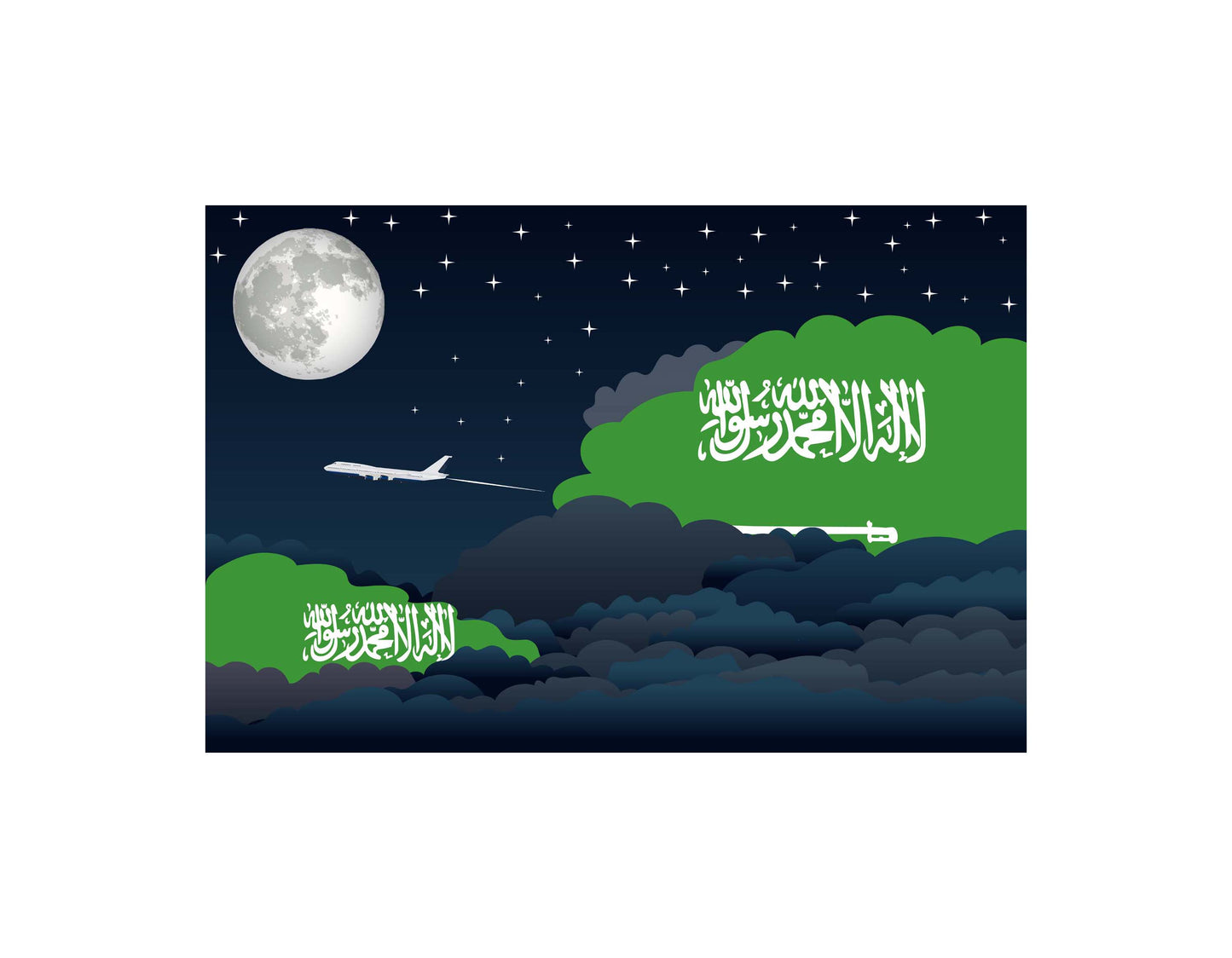 Saudi Arabia Night Clouds Blanket Throw