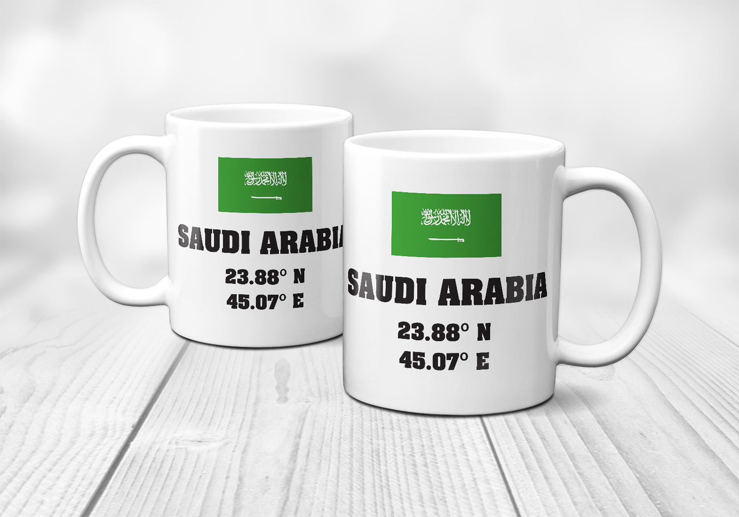 Saudi Arabia Laitutude Longitude Mug