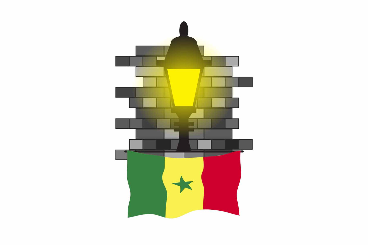 Senegal Street Lamp Bricks Fridge Magnet