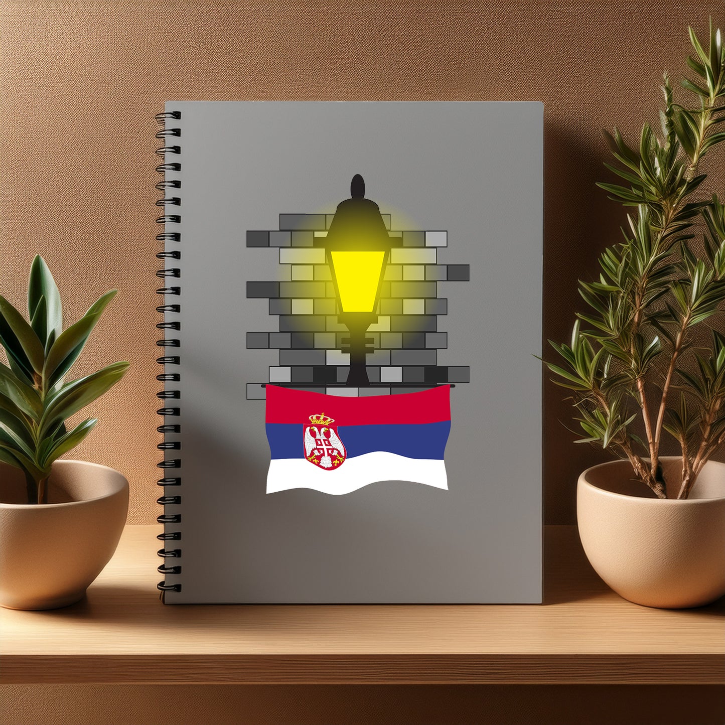 Serbia Street Lamp Bricks Notebook
