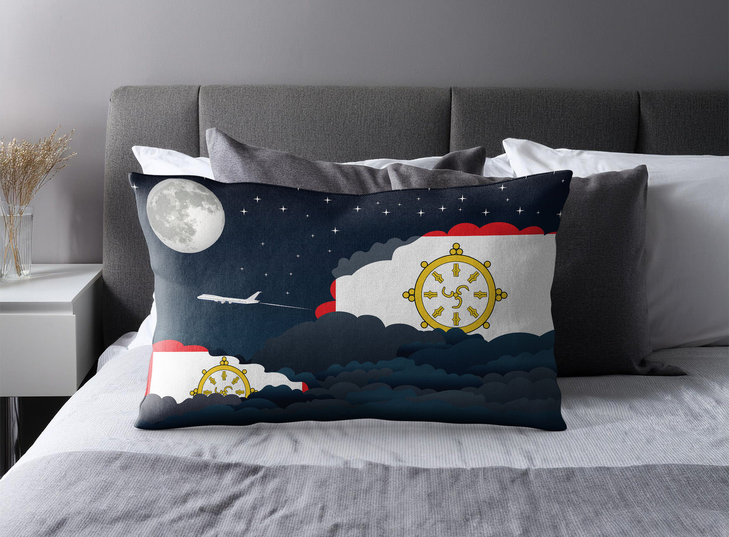 Sikkim Night Clouds Pillow Case and Pillow Throw