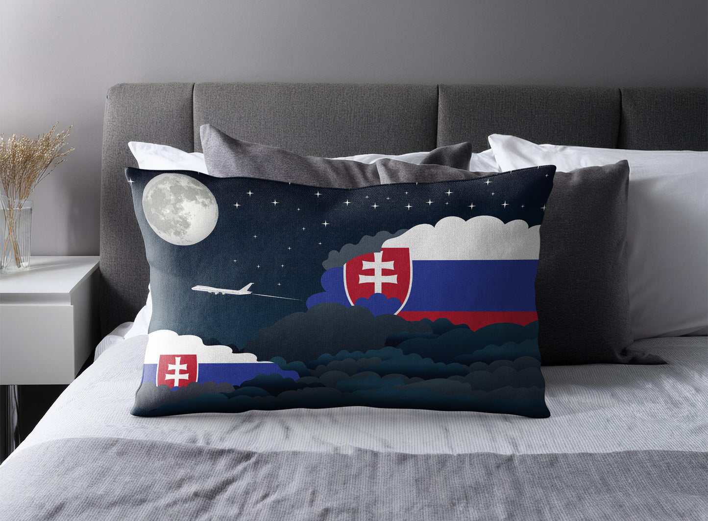 Slovakia Night Clouds Pillow Case and Pillow Throw
