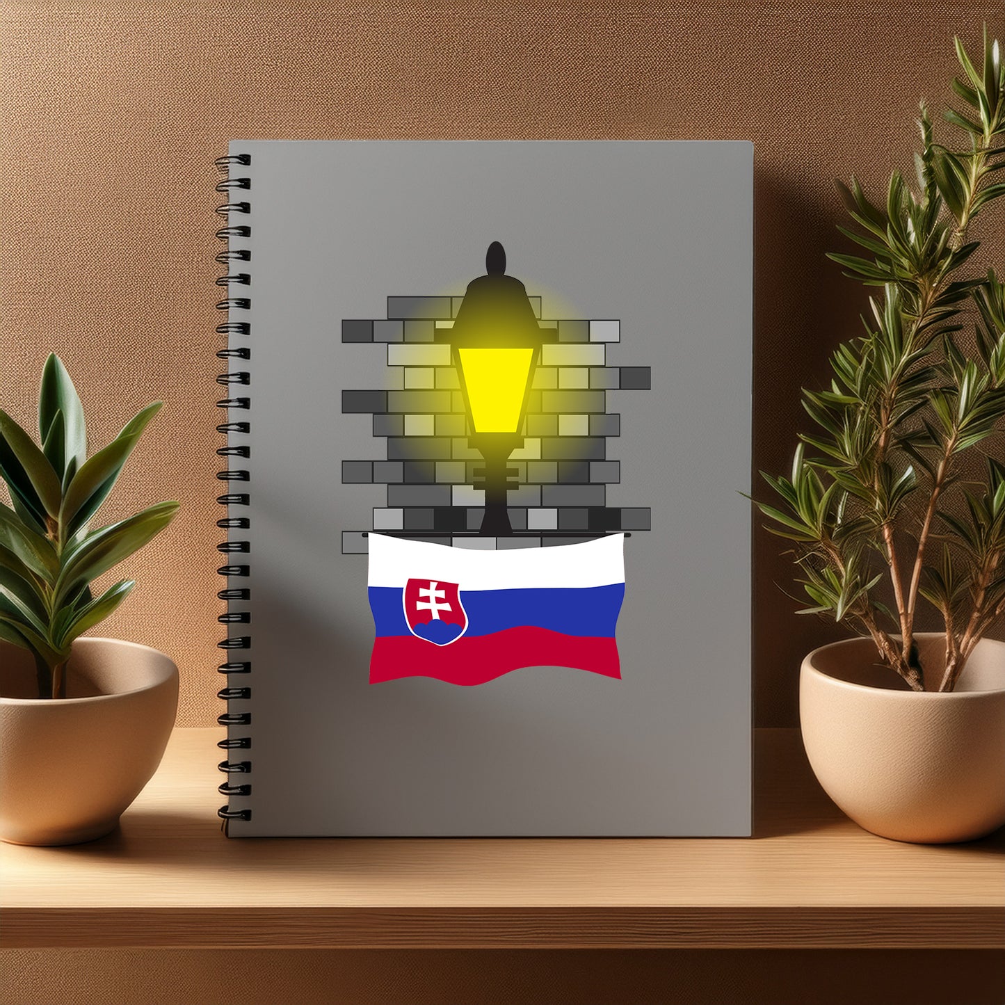Slovakia Street Lamp Bricks Notebook