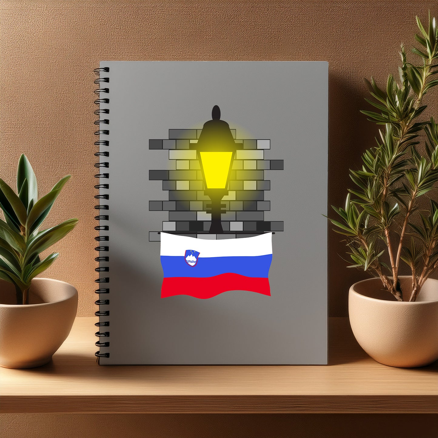 Slovenia Street Lamp Bricks Notebook