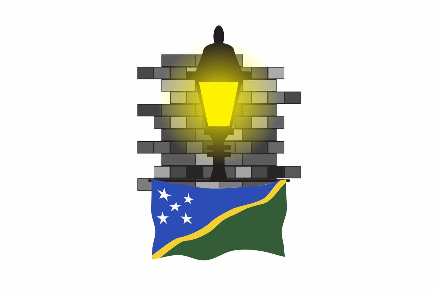 Solomon Islands Street Lamp Bricks Fridge Magnet