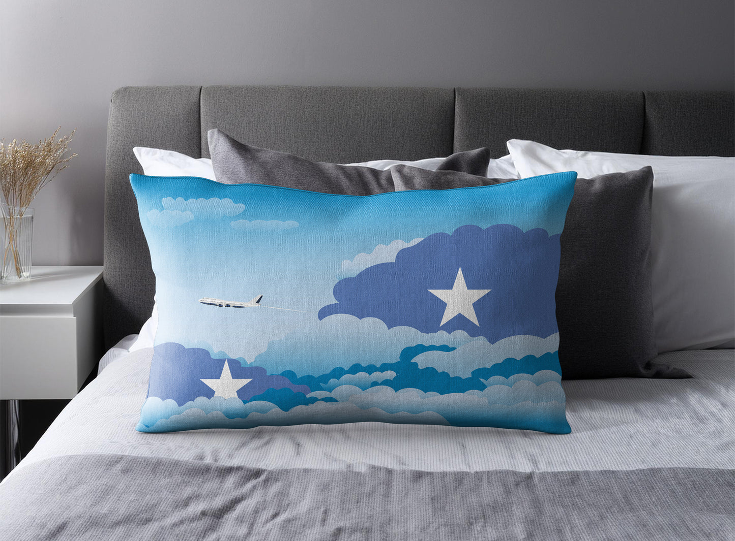 Somalia Day Clouds Pillow Case and Pillow Throw