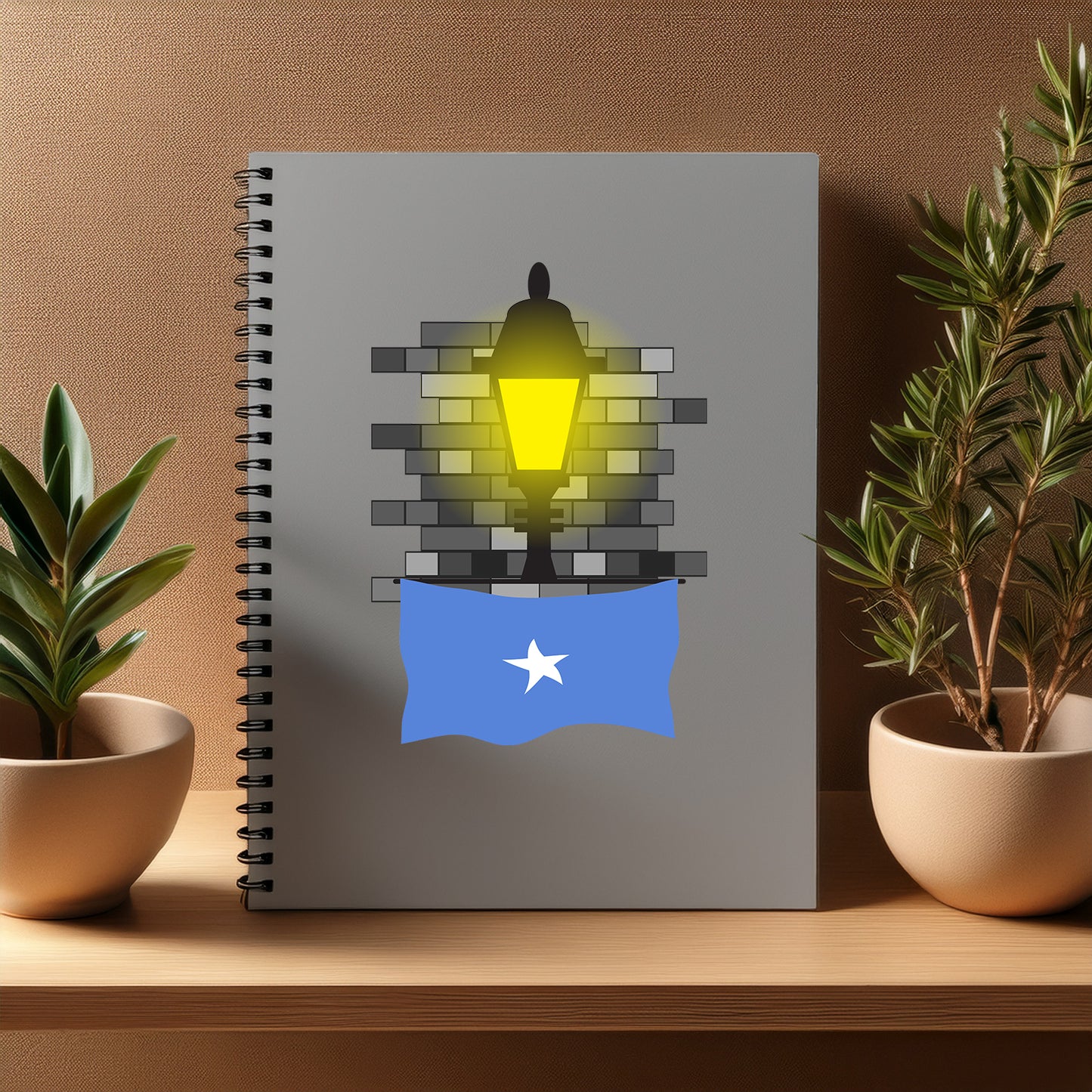 Somalia Street Lamp Bricks Notebook