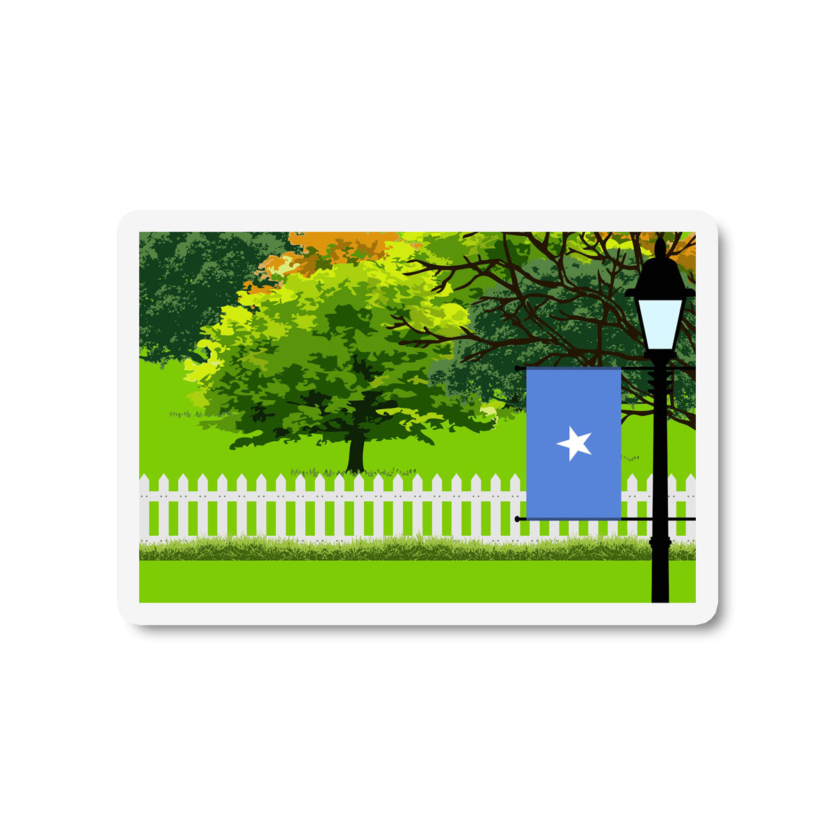 Somalia Trees and Street Lamp Sticker