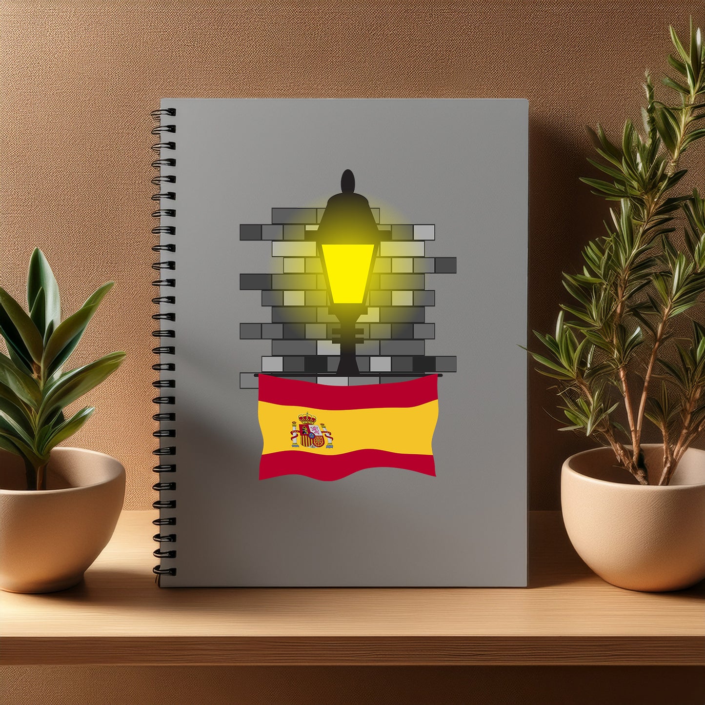 Spain Street Lamp Bricks Notebook