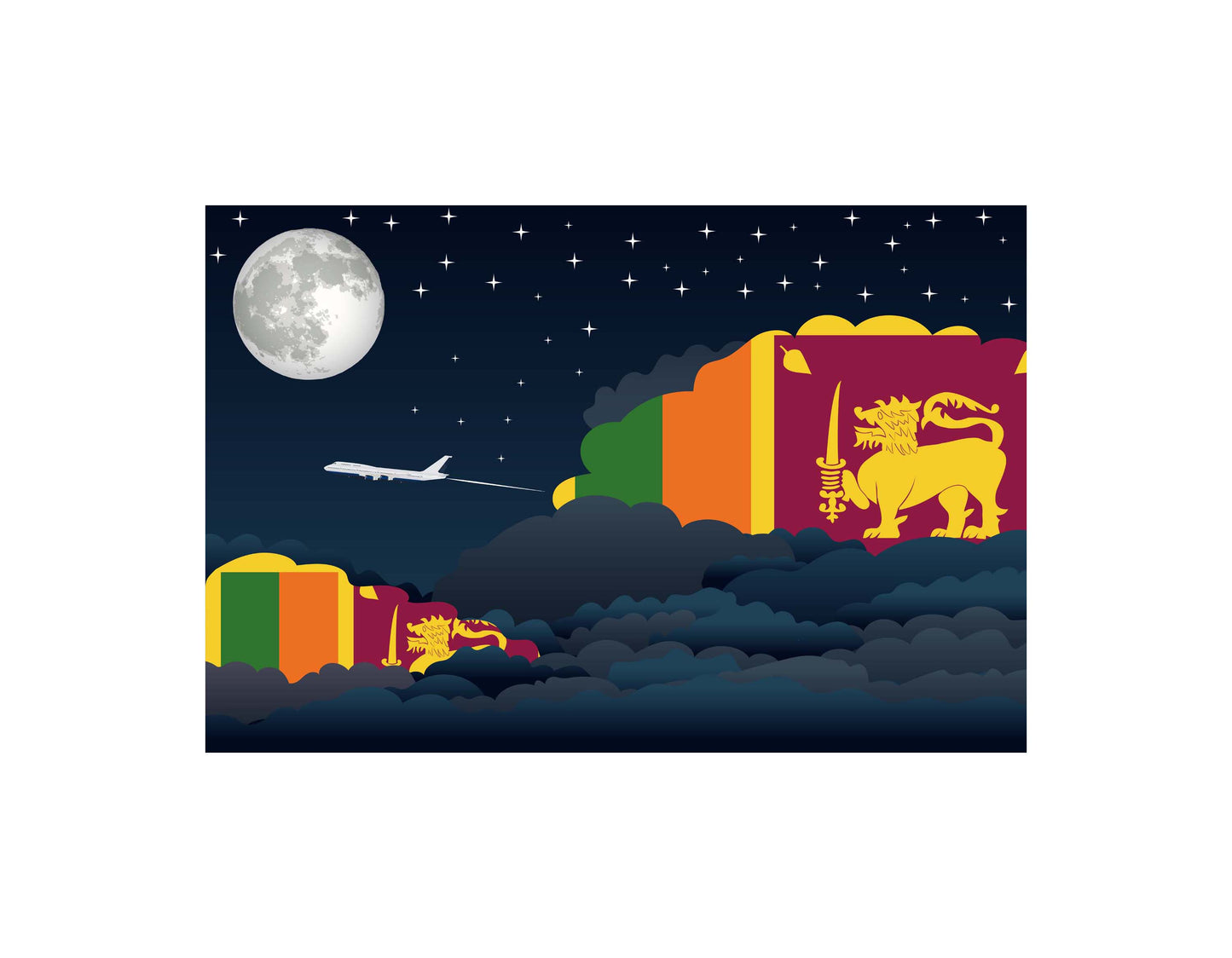 Sri Lanka Night Clouds Blanket Throw