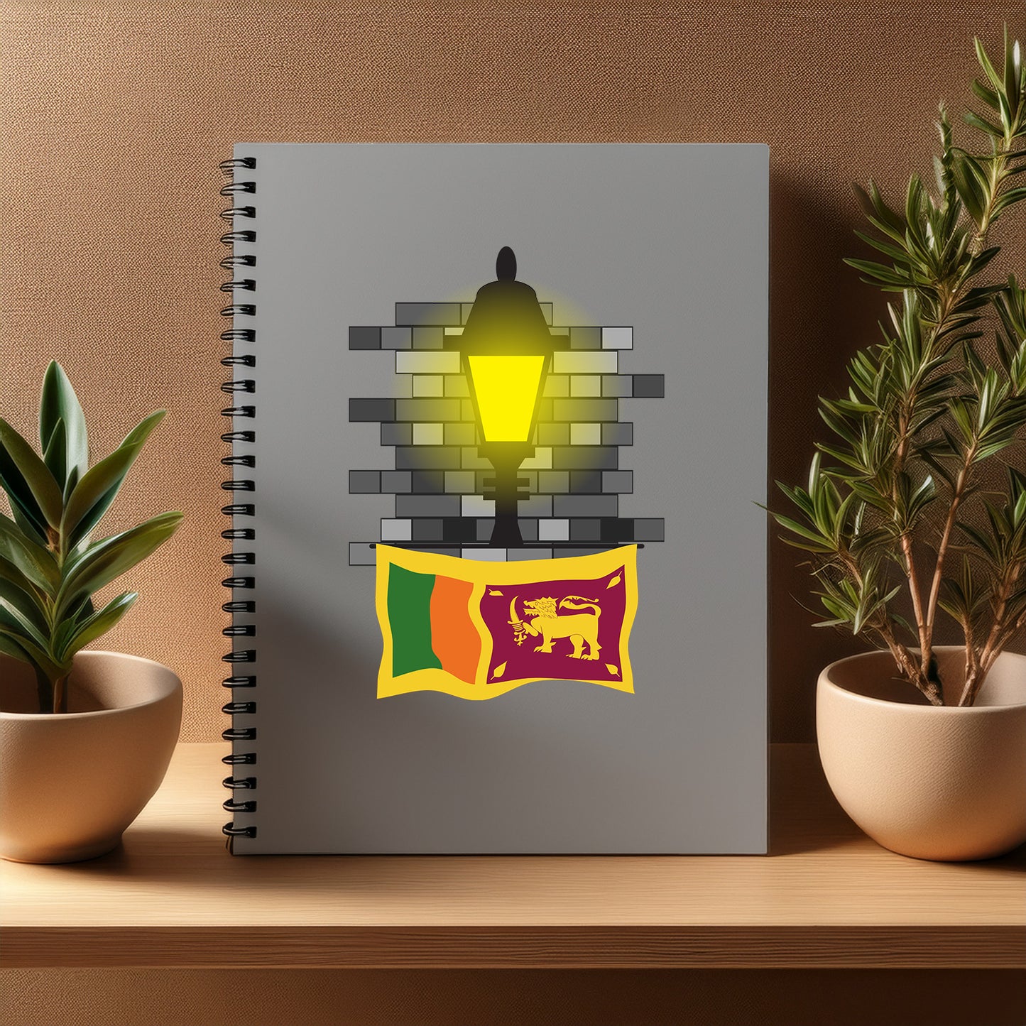 Sri Lanka Street Lamp Bricks Notebook