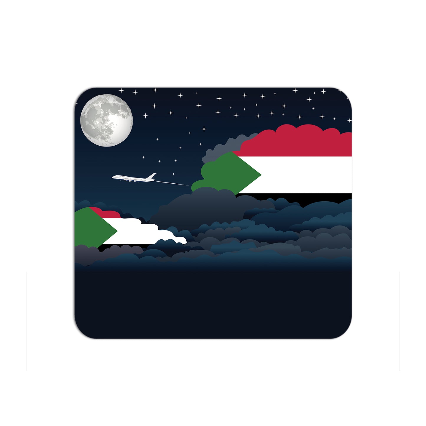 Sudan Airplane Airport Flight Night Clouds Mousepad