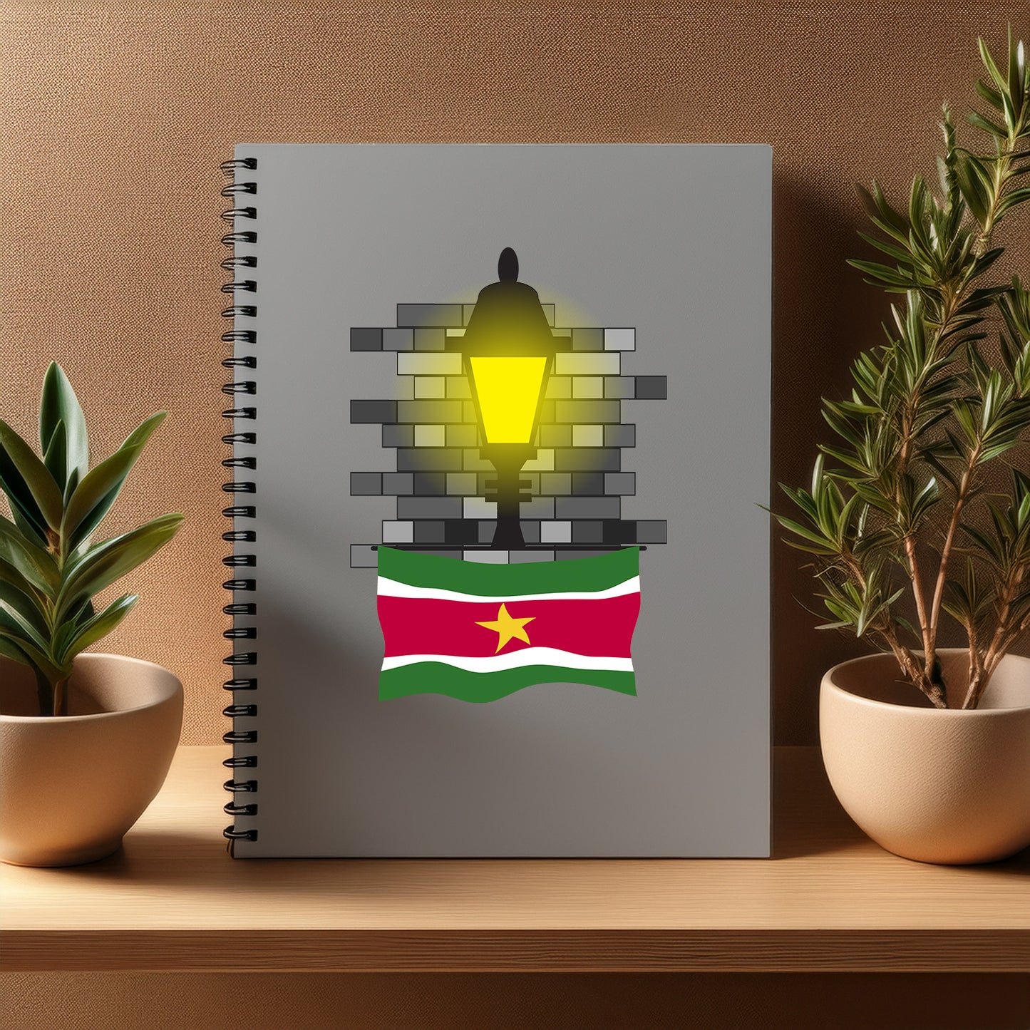 Suriname Street Lamp Bricks Notebook
