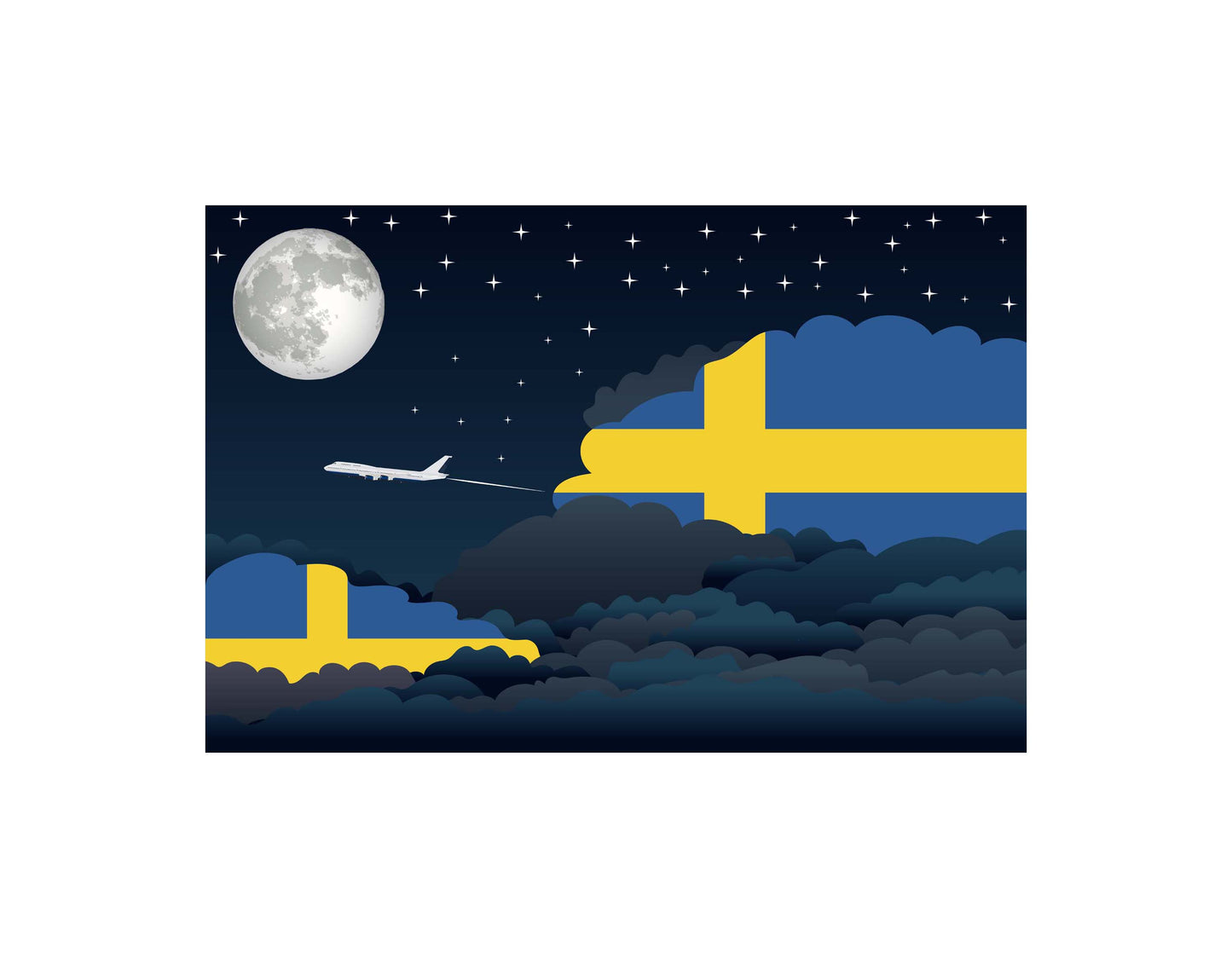 Sweden Night Clouds Blanket Throw