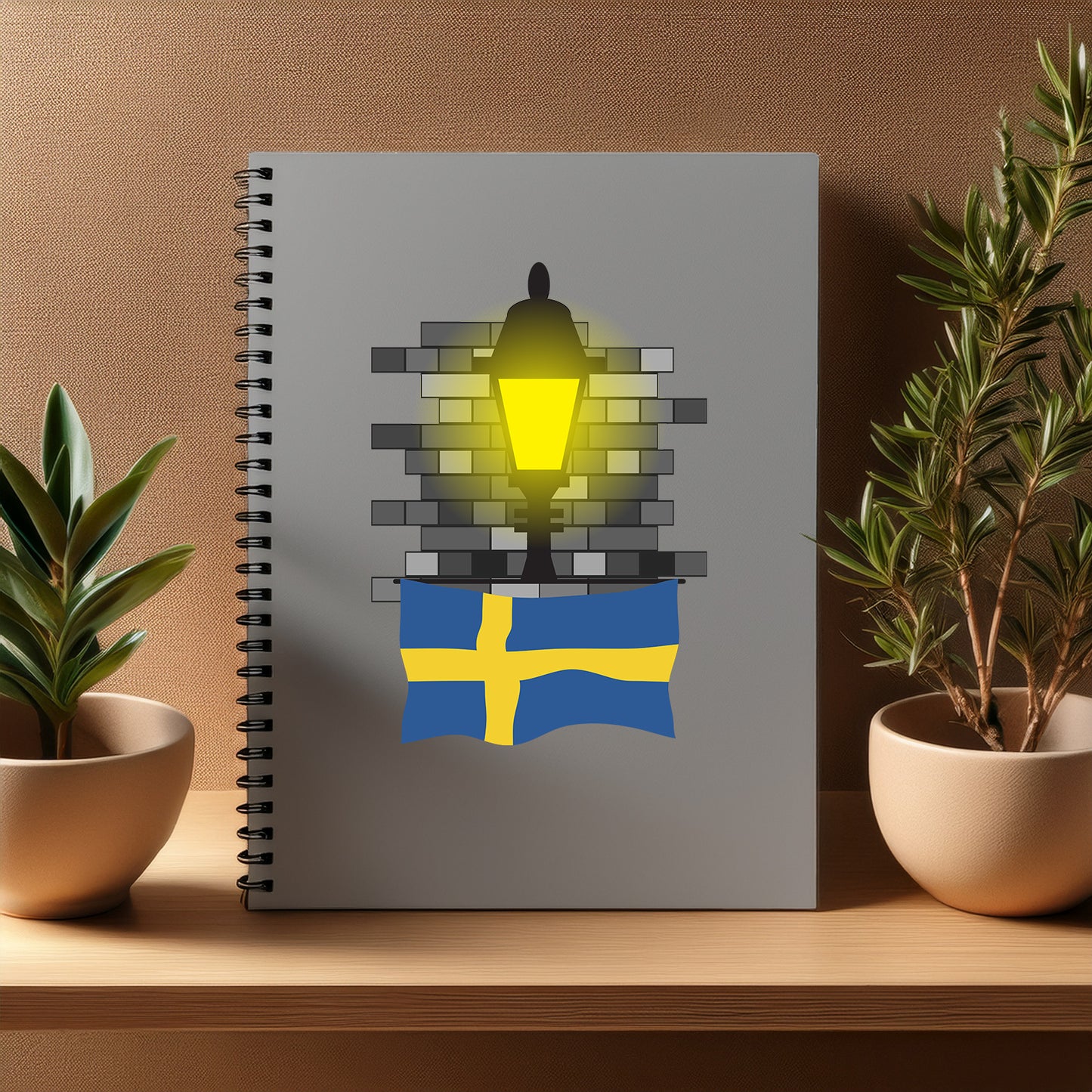 Sweden Street Lamp Bricks Notebook