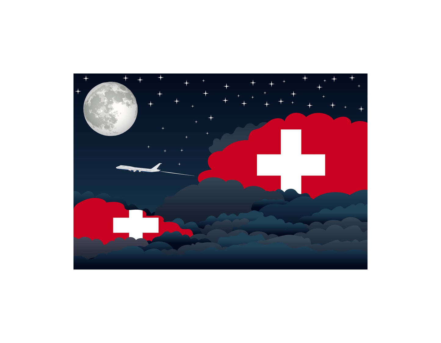Switzerland Night Clouds Blanket Throw