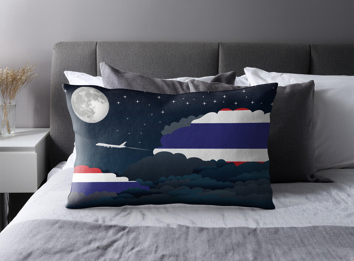 Thailand Night Clouds Pillow Case and Pillow Throw