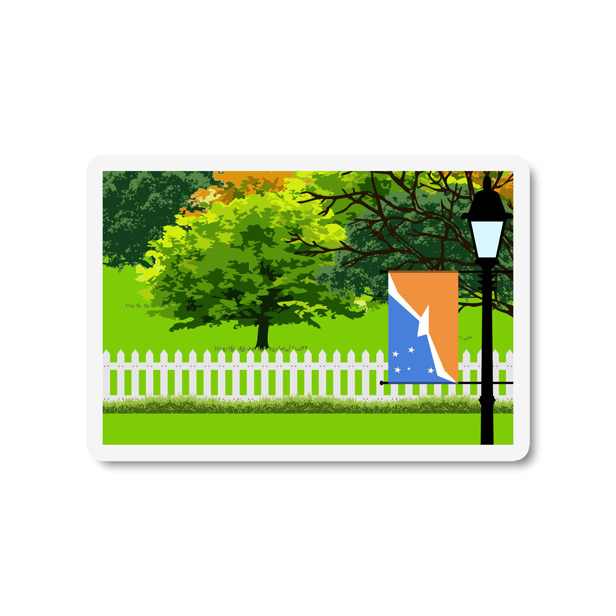 Tierra del Fuego Province Argentina Trees Street Lamp Fridge Magnet