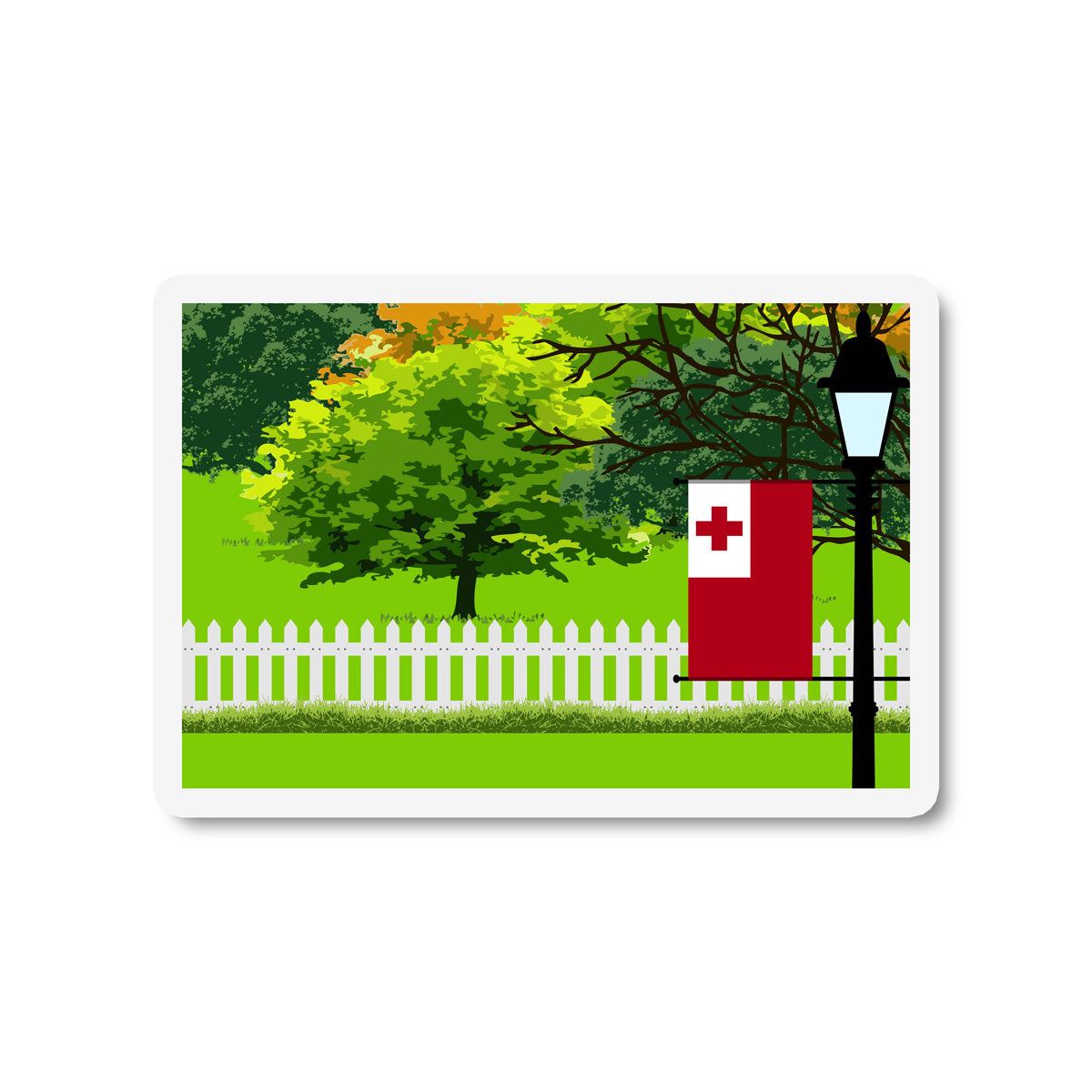 Tonga Trees Street Lamp Fridge Magnet