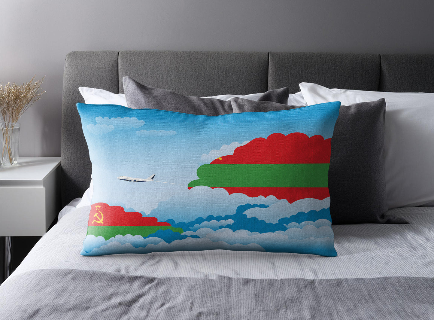 Transnistria Day Clouds Pillow Case and Pillow Throw
