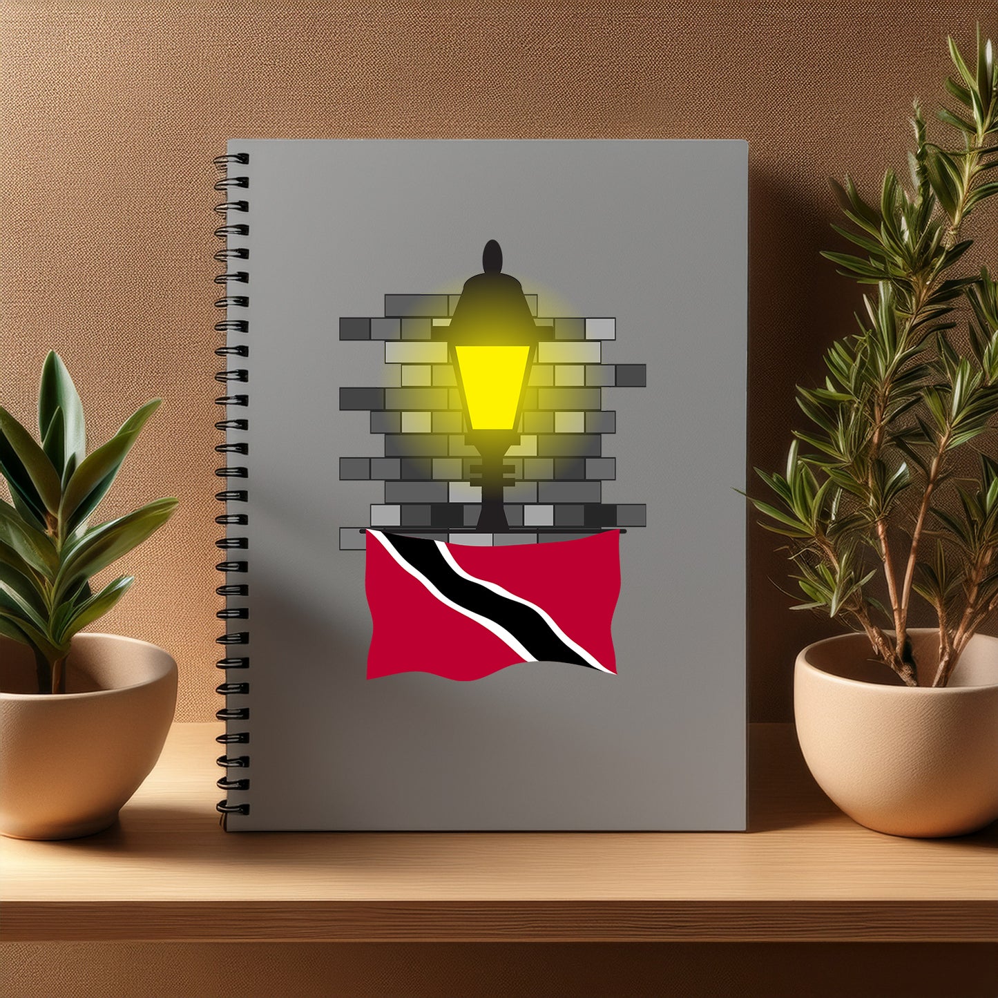 Trinidad and Tobago Street Lamp Bricks Notebook