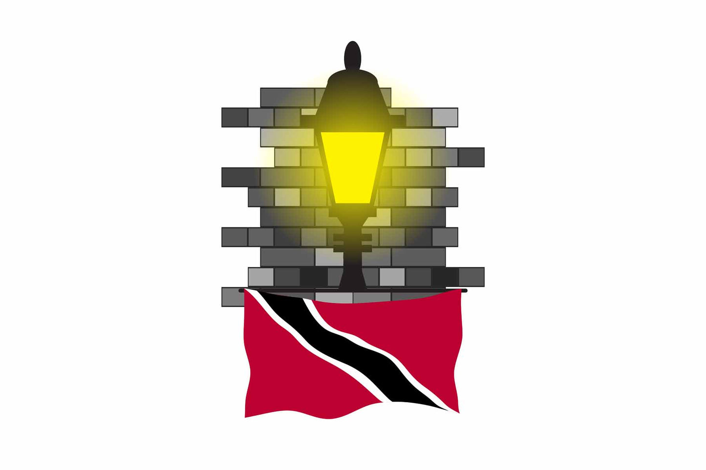Trinidad and Tobago Street Lamp Bricks Fridge Magnet