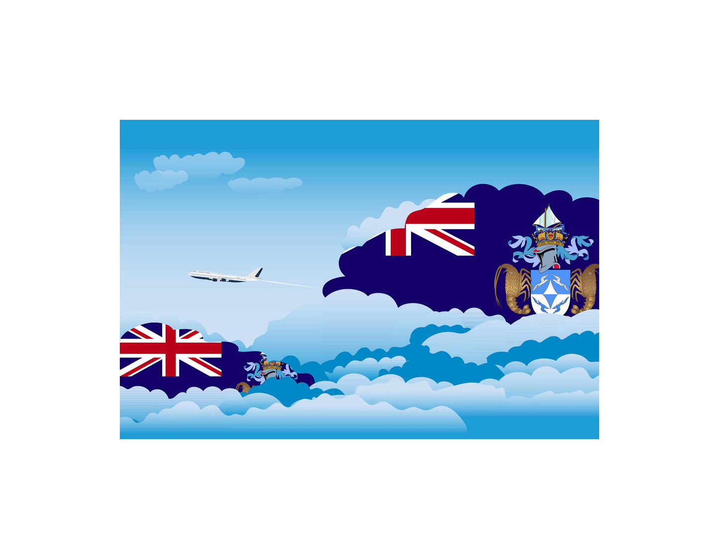 Tristan da Cunha Day Clouds Blanket Throw