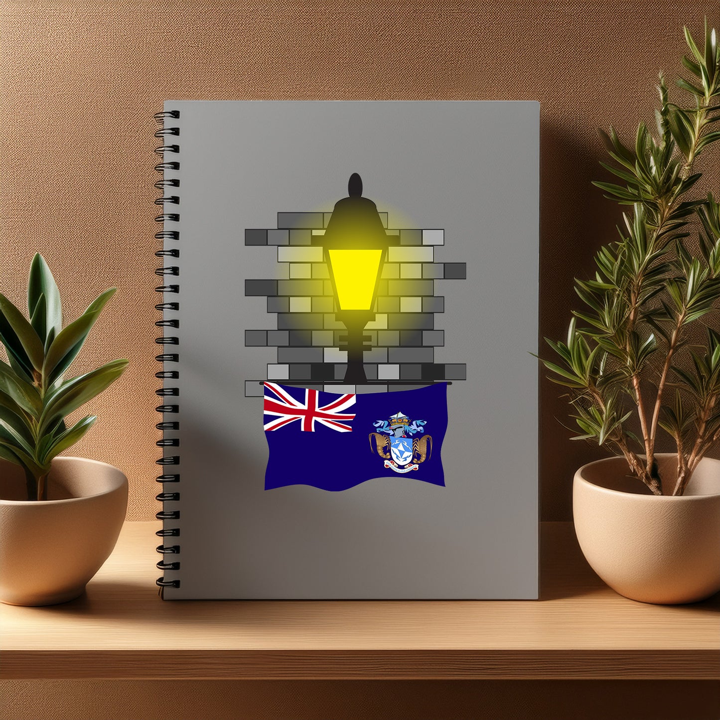 Tristan da Cunha Street Lamp Bricks Notebook