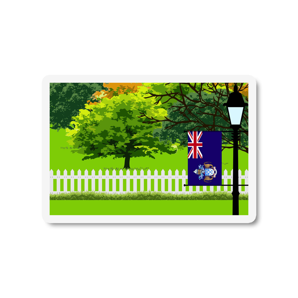 Tristan da Cunha Trees Street Lamp Fridge Magnet