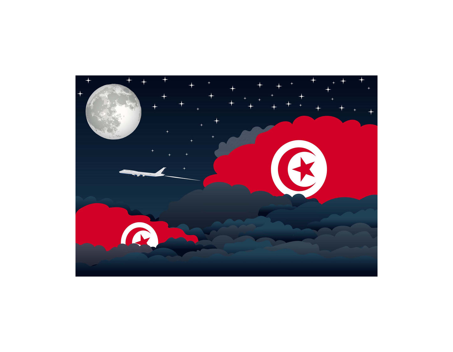 Tunisia Night Clouds Blanket Throw